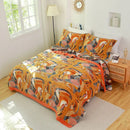 Floral pink and blue cotton gauze towel blanket bedroom throw