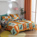 Floral pink and blue cotton gauze towel blanket bedroom throw