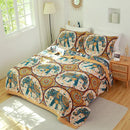 Floral pink and blue cotton gauze towel blanket bedroom throw