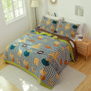 Floral pink and blue cotton gauze towel blanket bedroom throw