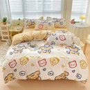 Floral pink & blue rose cotton printed bedding set bedroom comforter