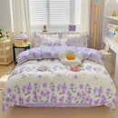 Floral pink & blue rose cotton printed bedding set bedroom comforter