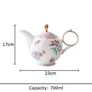 Floral pink & purple porcelain coffee mug set dining room gold trim