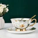 Floral pink & purple porcelain tea cup set – dining room coffeeware