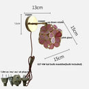 Floral pink & teal decorbites butterfly glass wall light bedroom