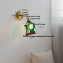 Floral pink & teal decorbites butterfly glass wall light bedroom