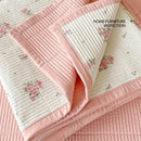 Floral pink & white cartoon small fresh bed sheets bedroom quilt