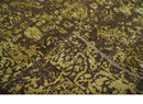 Floral Premium look Gold and Brown Hand Knotted 6x9 wool and art silk Area Rug