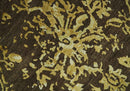 Floral Premium look Gold and Brown Hand Knotted 6x9 wool and art silk Area Rug