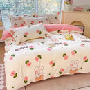 Floral puppy cotton printed bedding set bedroom duvet cover