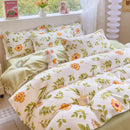 Floral puppy cotton printed bedding set bedroom duvet cover