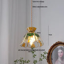 Floral red and amber glass pendant lamp dining room hanging light