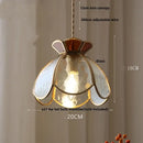 Floral red and amber glass pendant lamp dining room hanging light