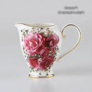 Floral red rose bone china tea set – dining room porcelain set