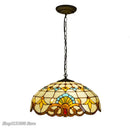Floral stained glass baroque tiffany pendant light dining room