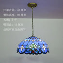 Floral stained glass baroque tiffany pendant light dining room
