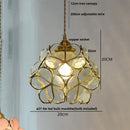 Floral stained glass pendant light dining room glass copper led fixture