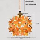 Floral stained glass pendant light dining room glass copper led fixture