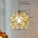 Floral stained glass pendant light dining room glass copper led fixture