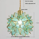 Floral stained glass pendant light dining room glass copper led fixture