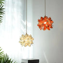 Floral stained glass pendant light dining room glass copper led fixture