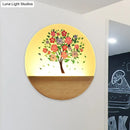 Floral tree acrylic shade wall light bedroom night light
