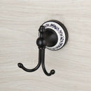 Floral white & black stainless steel bathroom towel hook
