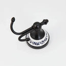 Floral white & black stainless steel bathroom towel hook