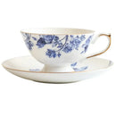 Floral white bone china tea cup set dining room gold rim drinkware