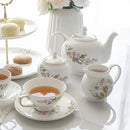 DecorBites™ Bone China Tea Set: Teapot, Teacup, Saucer, Fruit Plate, Tray, Mugs & Tableware