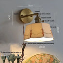 Floral white & brass led wall light bedroom ceramic sconce with switch