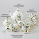 Floral white camellia bone china tea set dining room gold accents