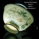Floral white camellia bone china tea set dining room gold accents