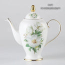 Floral white camellia bone china tea set dining room gold accents