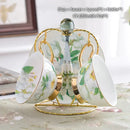 Floral white camellia bone china tea set dining room gold accents