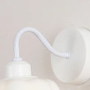 Floral white glass wall sconce with pull chain switch stair light