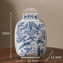 Floral yellow and white porcelain vase living room decor