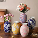 DecorBites™ Blue & White Porcelain Vase Pot for Stylish Room Aesthetic Decor & Flowers