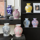 DecorBites™ Blue & White Porcelain Vase Pot for Stylish Room Aesthetic Decor & Flowers