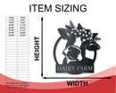 Custom Metal Flower Cow Wall Art | Indoor Outdoor | Up to 30" | Over 20 Color Options