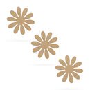 3 Flowers Unfinished Wooden Shapes Craft Cutouts DIY Unpainted 3D Plaques 4 Inches