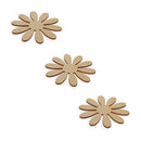 3 Flowers Unfinished Wooden Shapes Craft Cutouts DIY Unpainted 3D Plaques 4 Inches