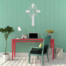 Flower Cross Metal Wall Art – Christian Faith Floral Religious Home Decor