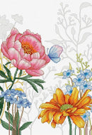 Flowers and Butterfly Counted Cross-Stitch Kit by Luca-S BU4019L