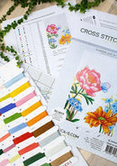 Flowers and Butterfly Counted Cross-Stitch Kit by Luca-S BU4019L