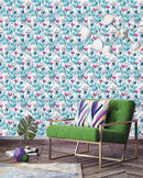 Flowers and Leaves Mix Wallpaper