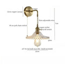 Fluted brass glass led wall sconce for bedroom
