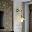 Fluted brass glass led wall sconce for bedroom