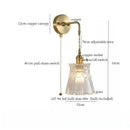 Fluted brass glass led wall sconce for bedroom