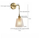 Fluted brass glass led wall sconce for bedroom